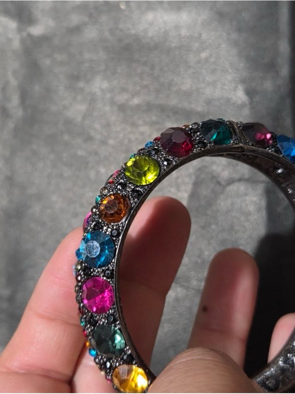 Multicolor Crystal Accent Bangle Bracelet - Women Jewelry